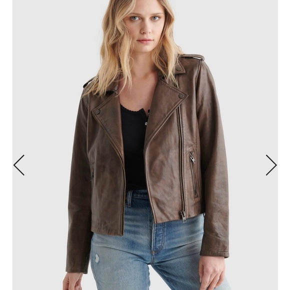 NWT, 100% Lamb Leather slim fit moto jacket - Picture 3 of 5